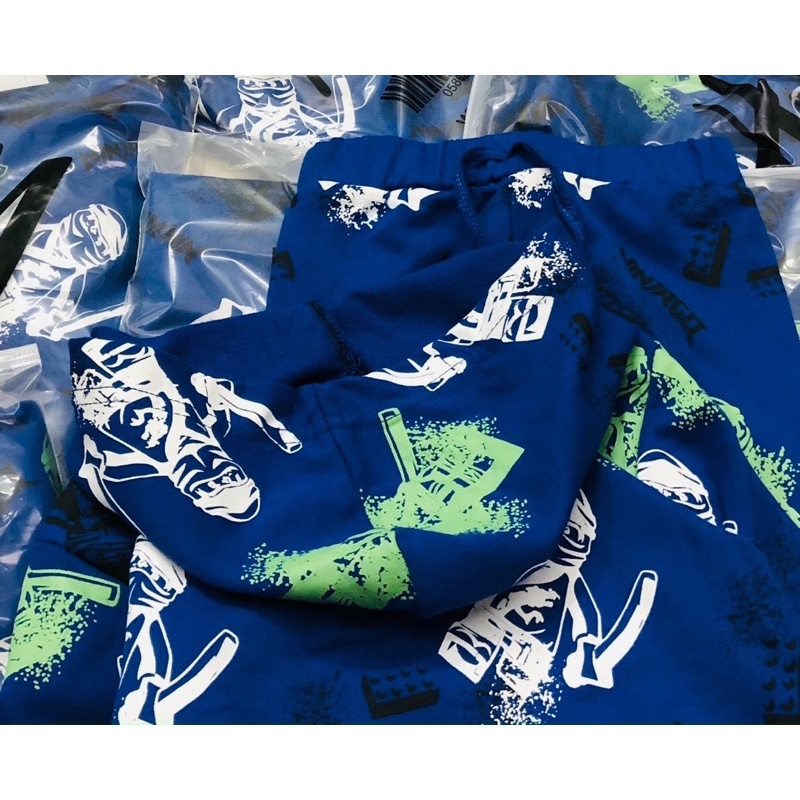 Set bộ nỉ da cá có mũ in hoạ tiết Ninjago cho bé trai