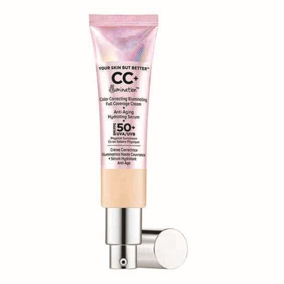 it cosmetics brighten and polish isolated sunscreen powder tube pearlescent cream CC cream foundation liquid