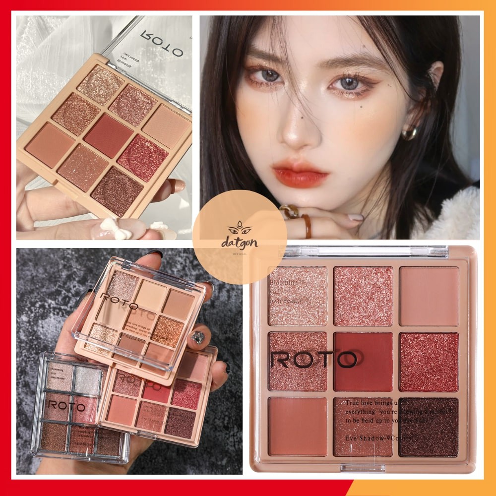 Bảng phấn mắt nội địa Roto, bảng mắt 9 màu cực xinh dành cho trang điểm, Makeup 2021