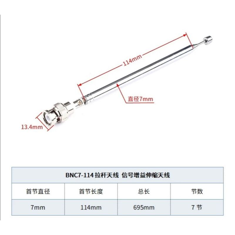 Anten kéo rút FM anten tín hiệu sóng ngắn đầu BNC Q9