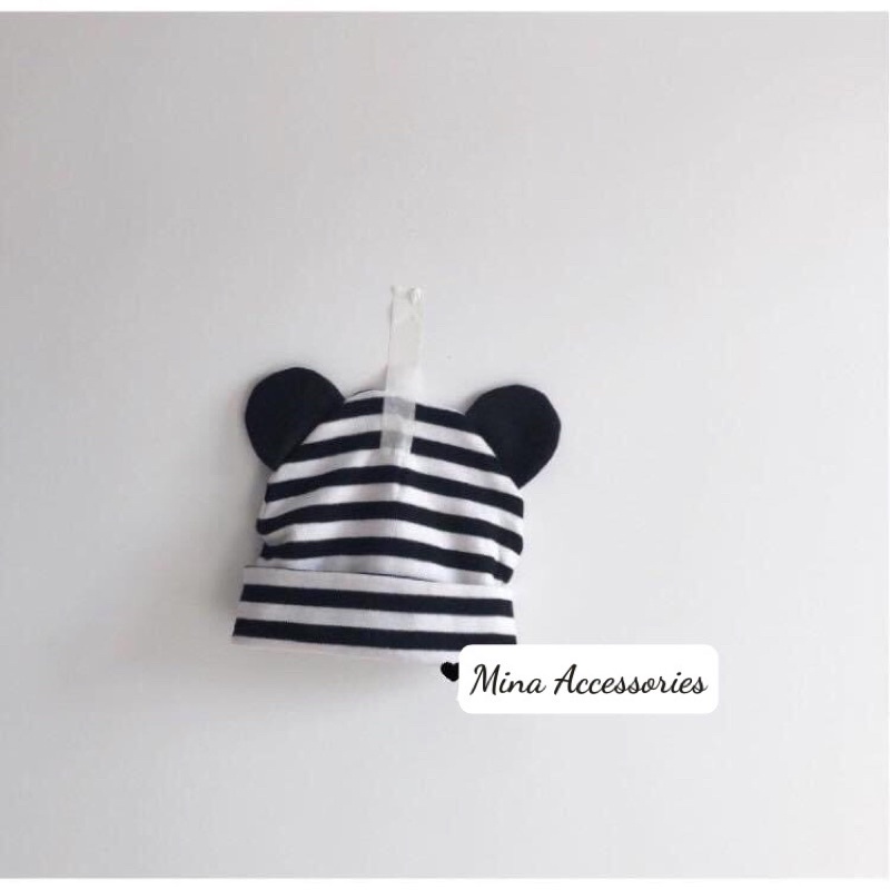 Mũ cotton tai chuột mickey cho bé - mũ trùm đầu