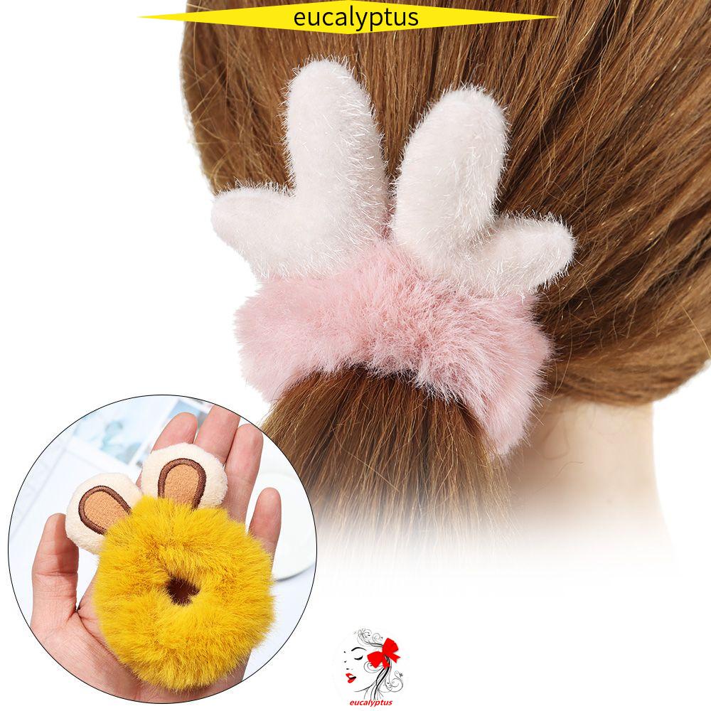 Băng Đô Cài Tóc Hình Tai Mèo Vải Lông Co Giãn Dễ Thương Cho Nữ