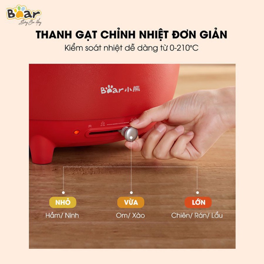 Nồi lẩu uyên ương Bear 006,Bản Quốc Tế Tiếng Anh, Bảo hành 12 tháng, Hai ngăn tiện lợi dùng cho gia đình