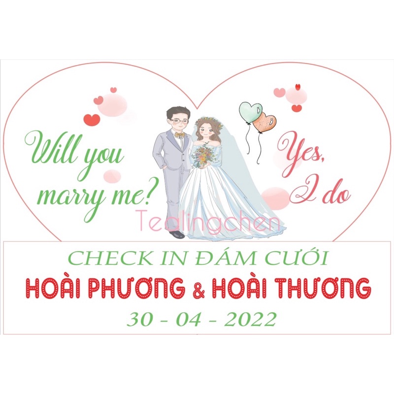 (IN TÊN THEO YÊU CẦU) BẢNG HASHTAG CẦM TAY CHỤP ẢNH ĐÁM CƯỚI CÓ SẴN