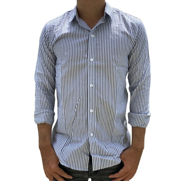 Áo sơ mi nam dài tay cổ sơ mi kẻ sọc trẻ trung | BigBuy360 - bigbuy360.vn