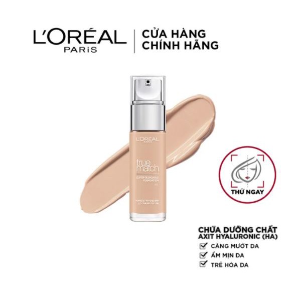 Kem Nền Mịn Nhẹ Cho Lớp Nền Hoàn Hảo, Lâu Trôi L'Oreal True Match Super-Blendable Foundation SPF16/PA++ 30ml