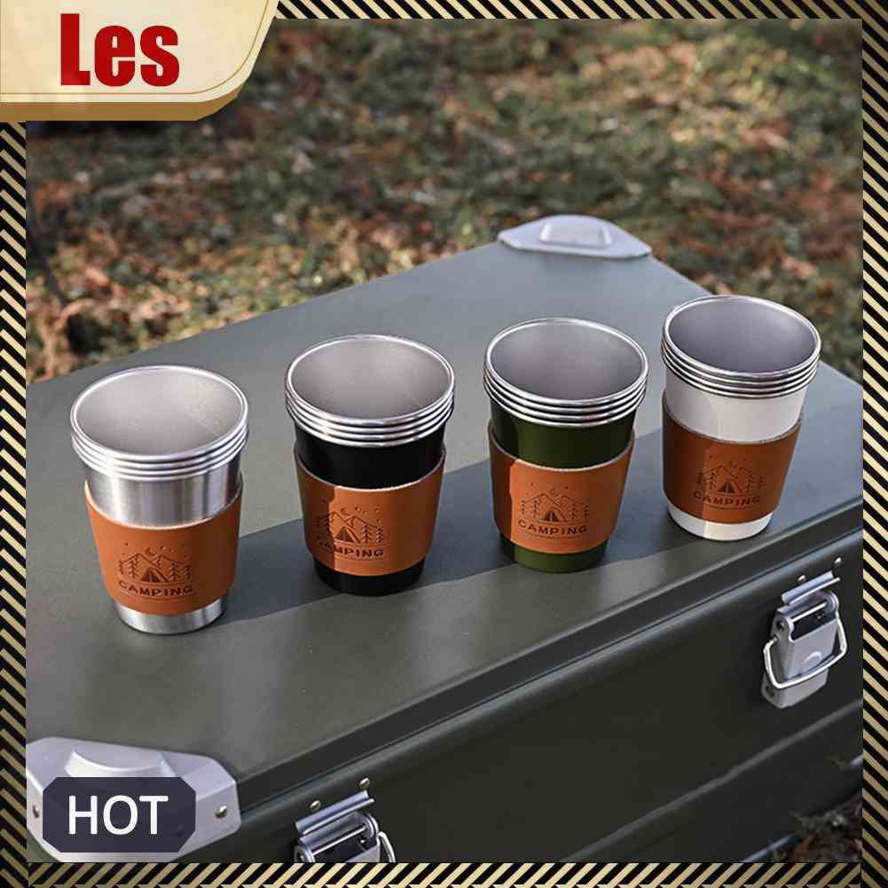 Bộ 4 Cốc Uống Rượu / Bia / Cà Phê Shinetrip Bằng Thép Không Gỉ Dùng Khi Đi