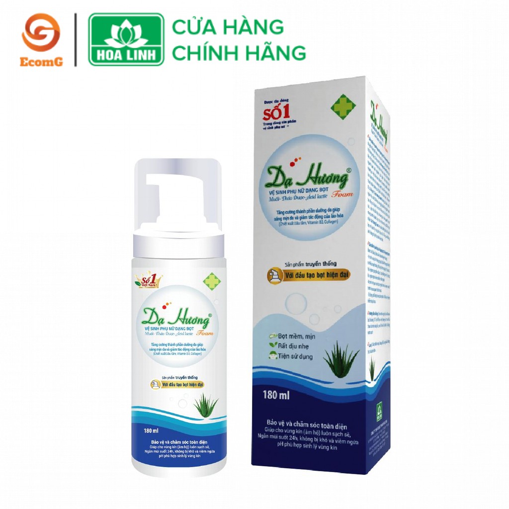 Dung dịch vệ sinh phụ nữ cao cấp dạng bọt 180ml Dạ Hương Lô Hội (Dạ Hương Sensi) - Đặc chế cho da nhạy cảm DH2 01