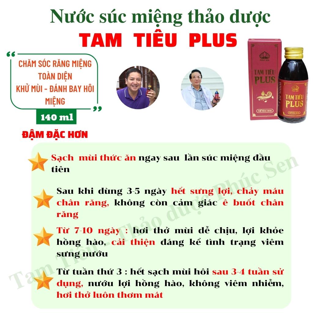 Nước Súc Miệng Thảo Dược Tam Tiêu Plus, Thơm Miệng, Khử Mùi, An Toàn Hiệu Quả - 140ml