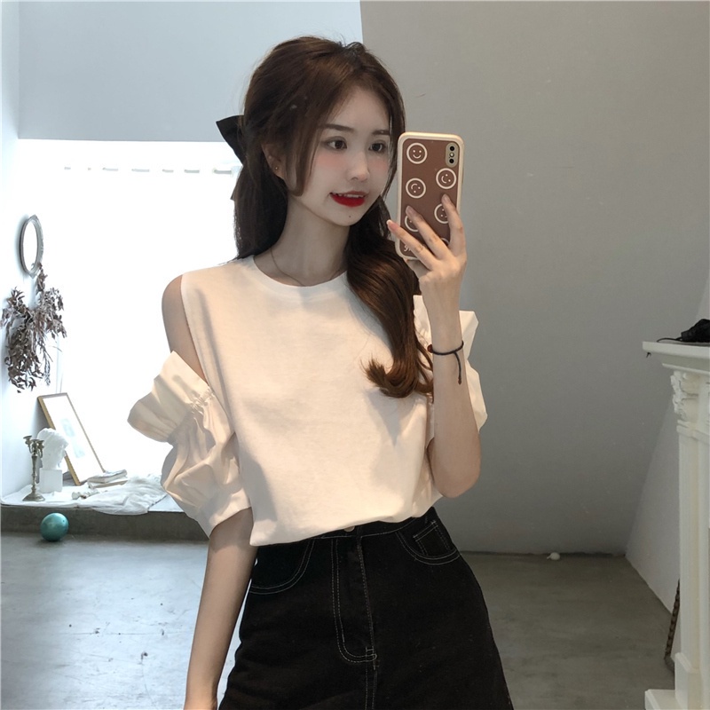 Áo Thun Tay Phồng Cổ Tròn Thời Trang Hàn Quốc