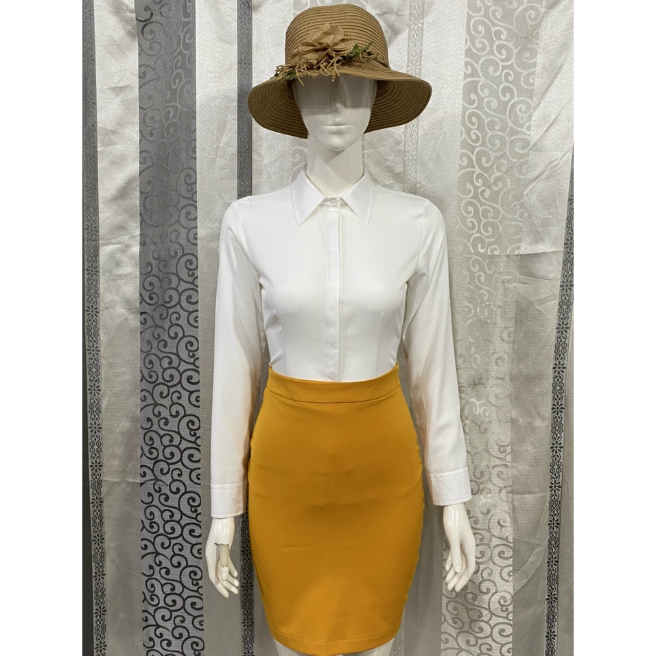 Áo sơ mi nữ tay dài giấu nút HATOP cao cấp vải cotton loại 1 màu trắng ASDT216