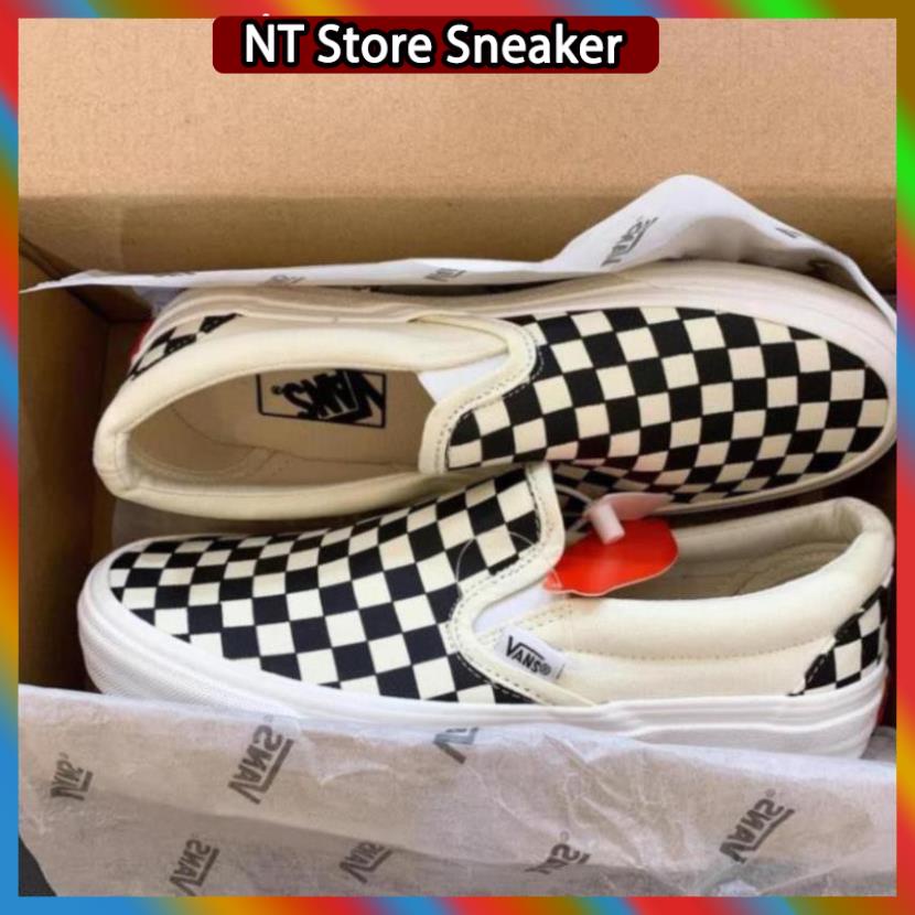 Giày Sneaker 𝐕𝐀𝐍𝐒 Caro Lười Slipon Đủ Size Nam Nữ Full Box BiIl