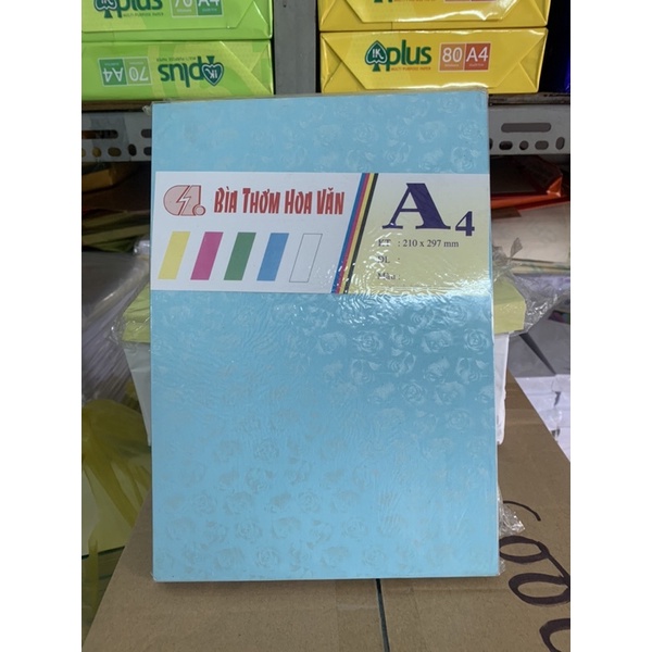 BÌA THƠM A4 IN HOA VĂN DÀY 100TỜ
