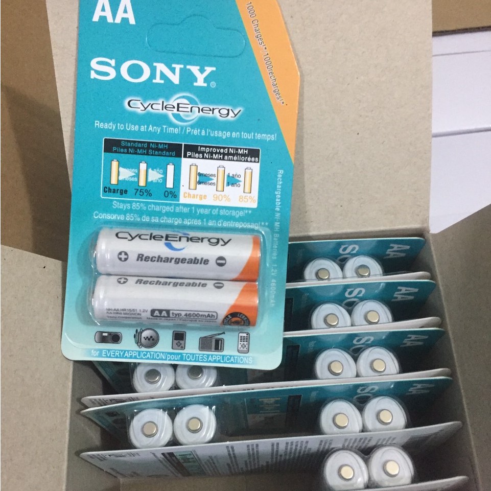 1 Hộp Pin Sạc SONY AA / AAA - Dung Lượng 4600 mAh - Sạc Đi Sạc Lại Nhiều Lần