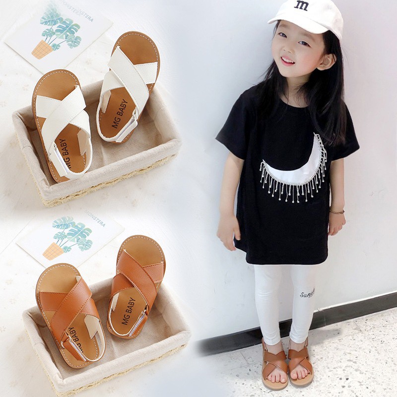 Dép Sandal bé gái, màu đen quai hậu hàng chính hãng MG baby Order trực tiếp Quảng Châu Hapykids  532Đ