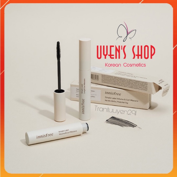 Mascara dày và cong mi Innisfree Simple Label Volume/ Long &amp;Curl Mascara