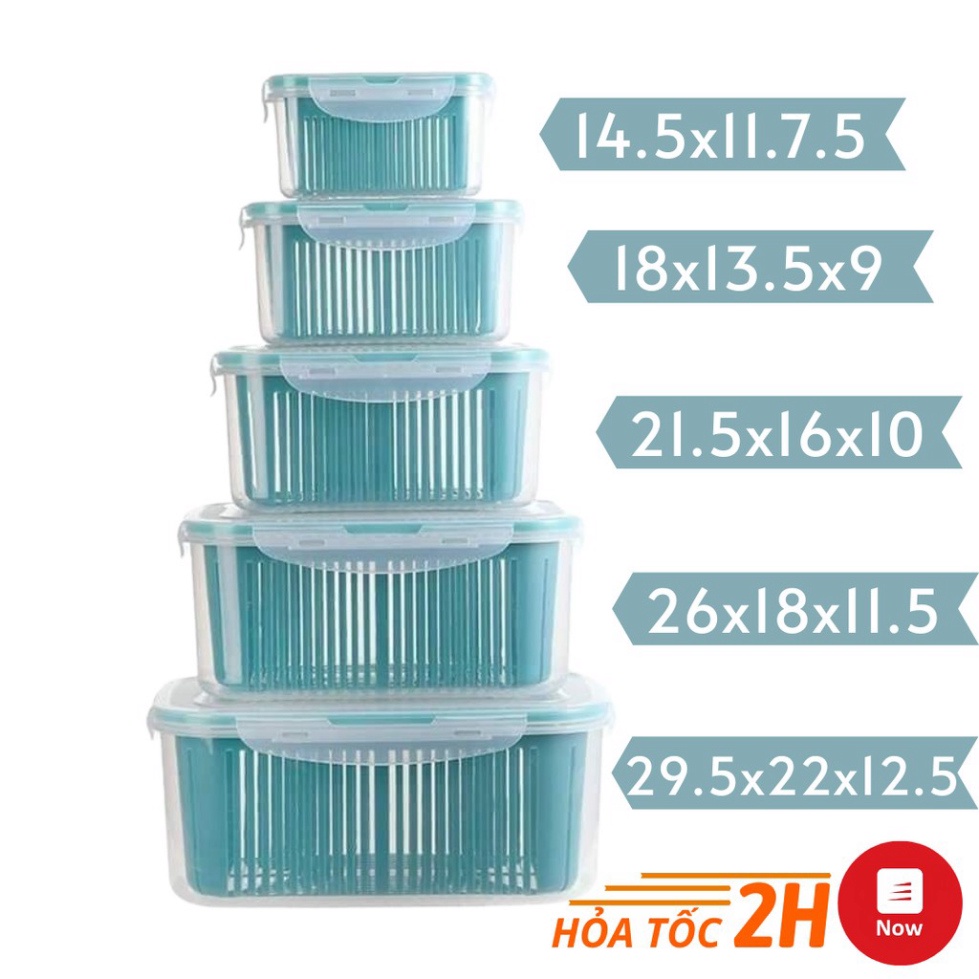 (riêu rẻ) SET 5 Hộp Đựng Đồ, Thực Phẩm Bảo Quản Tủ Lạnh Đa Năng Có Nắp Đậy Cao Cấp - QUÀ TẶNG HẤP DẪN