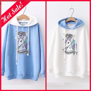 Áo Khoác Hoodie Nữ Có Mũ Hình Thú 1 Sừng Đáng Yêu Giá Rẻ Cho Các Bạn Trẻ