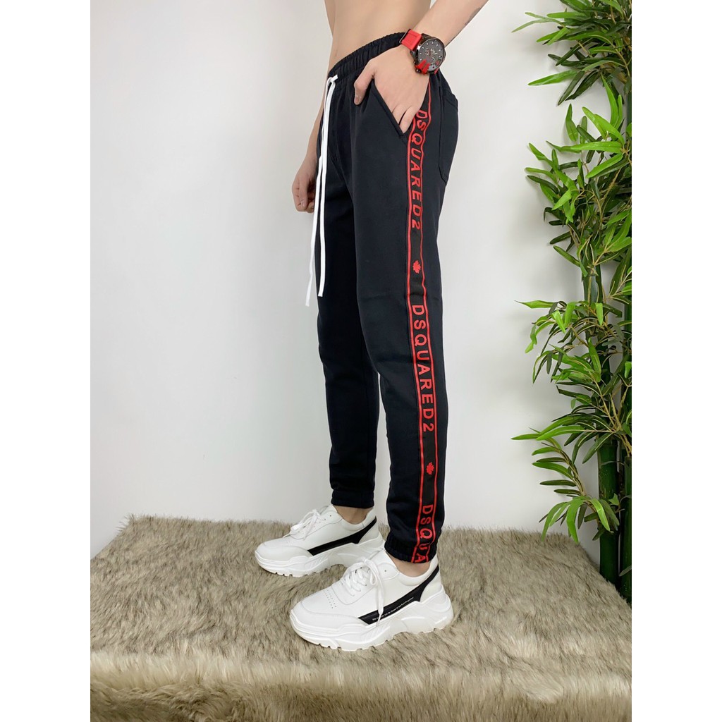 Quần Jogger phối sọc nam thun 3 màu Đen, Xám, Xanh lá, ống ôm chất vải cao cấp vải mềm mịn hợp dáng