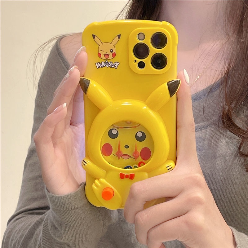 Ốp Điện Thoại Hình Máy Chơi game Ba Chiều Pikachu Cho Iphone 7 / 7plus / 8 / 8plus / x / xs / se / xr / 11 / 12 / 13 / pro / max