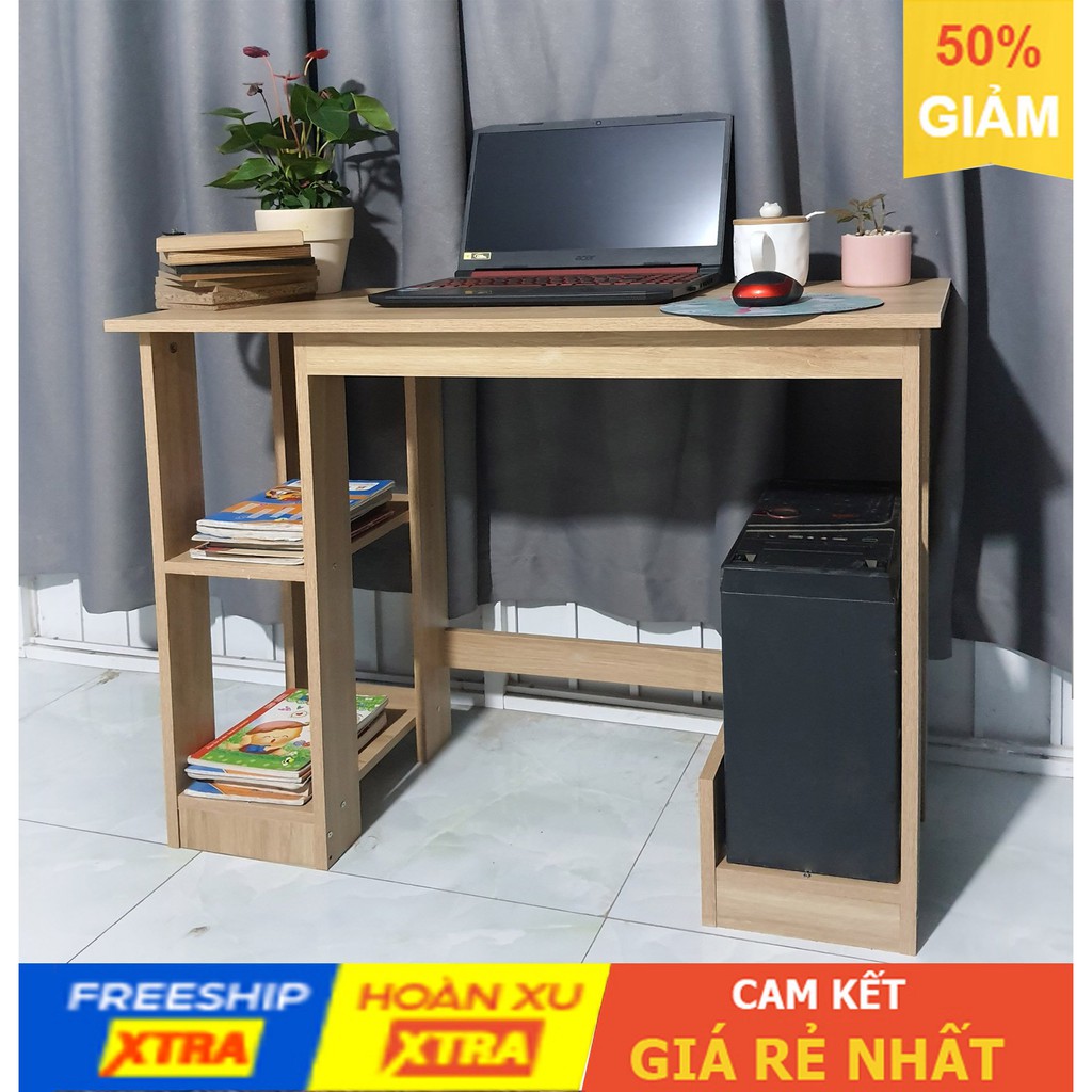 Bàn làm việc, học tập gỗ CN phủ melamine 90x40cm, full phụ kiện siêu đẹp | WebRaoVat - webraovat.net.vn