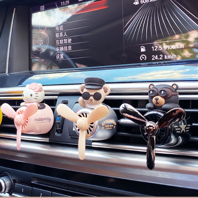 Nước Hoa Ô Tô Mini Decoroto Chú Gấu Lái Máy Bay Siêu Ngầu Tặng 2 Viên Sáp Thơm - Phụ Kiện Dầu Thơm Xe Hơi Cao Cấp Giá Rẻ