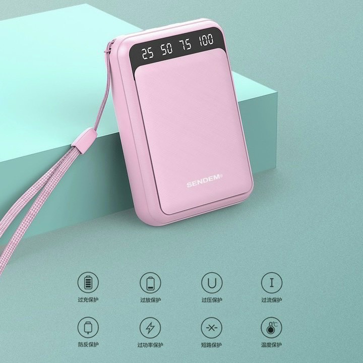 Sạc Dự Phòng mini 10000mah Chính Hãng SenDem, Đèn Led. Pin Sạc Dự Phòng Chính Hãng SenDem P3000