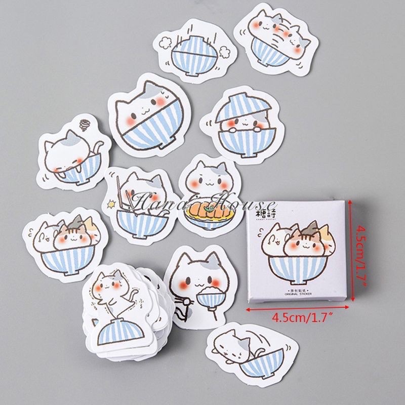 Set 45 miếng sticker mèo cute