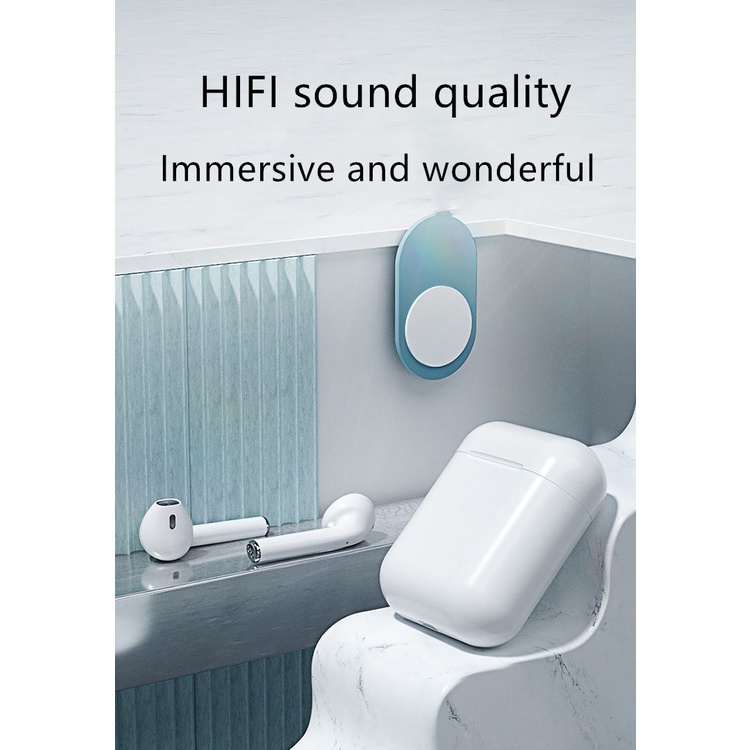 Tws i12 Tai nghe bluetooth không dây thể thao chuyển động tai nghe nhét tai bluetooth nhét tai ko dây Tương thích với hệ thống Android và iOS Đi kèm với vỏ bảo vệ phong cách hoạt hình Cho