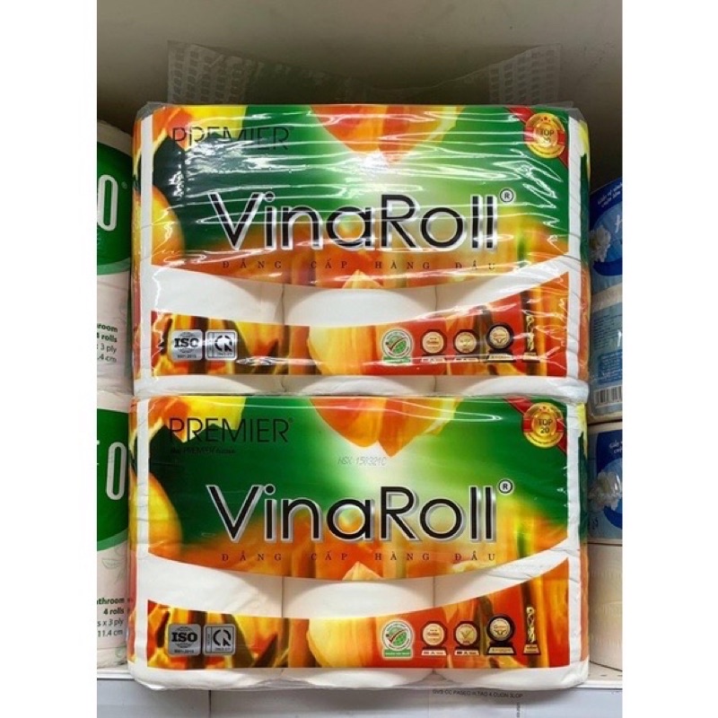 Giấy vệ sinh vinaroll 6cuộn 3 lớp không lõi