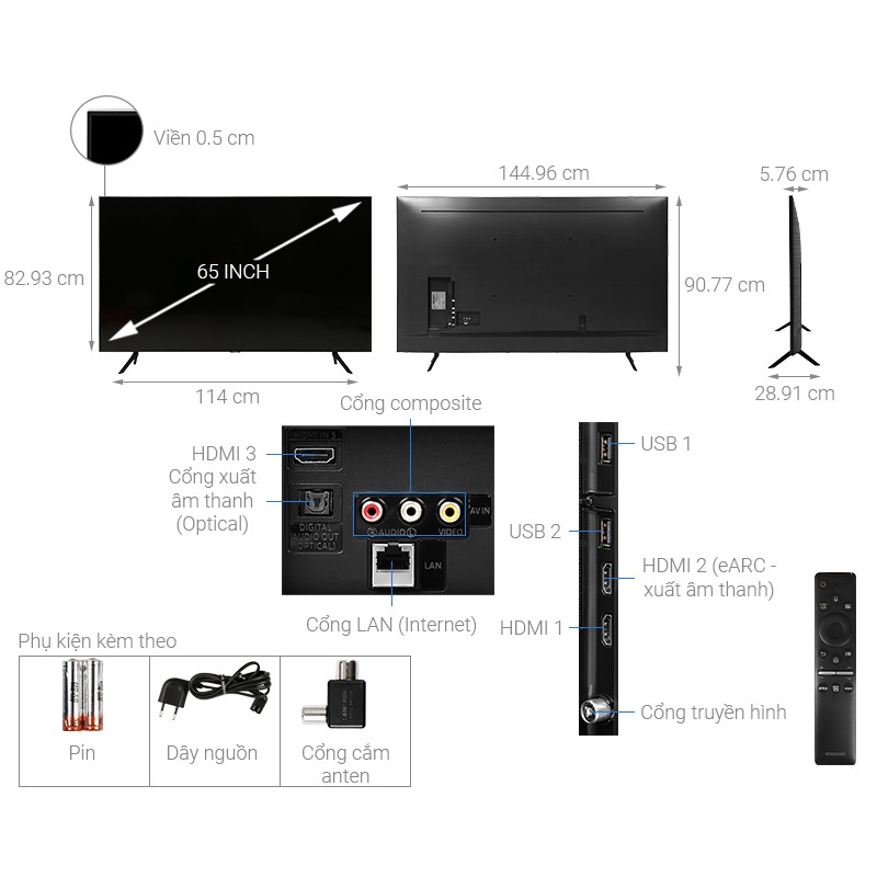 Smart Tivi QLED Samsung 4K 65 inch QA65Q60T