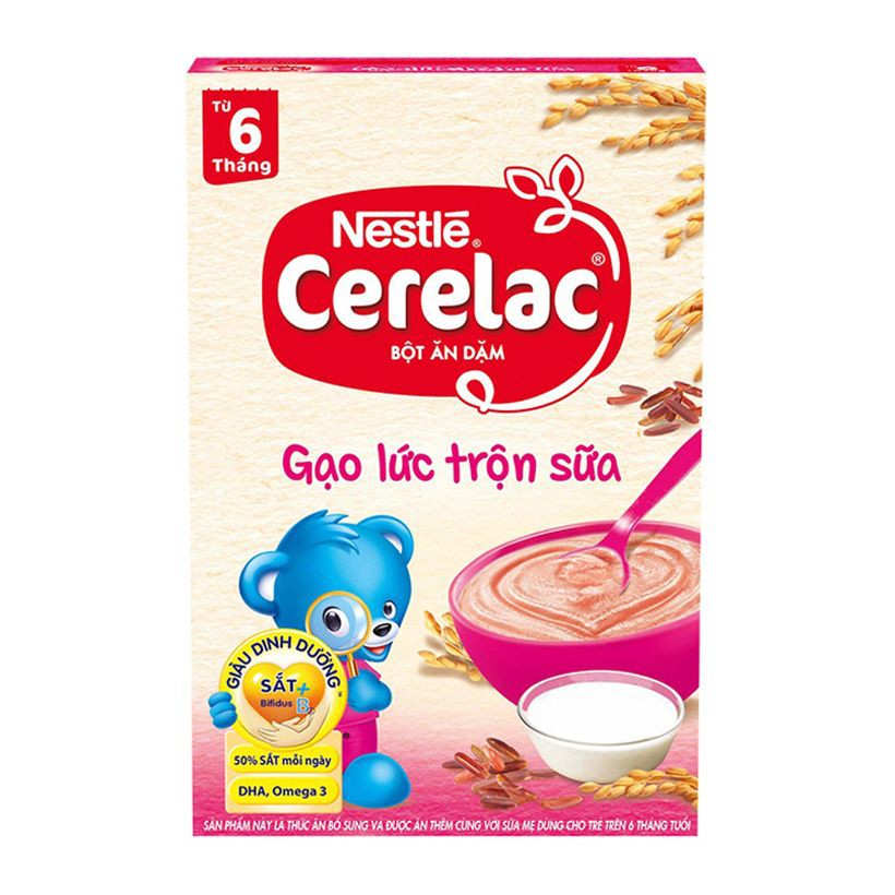 Bột ăn dặm Nestle Cerelac 200g Gạo lức trộn sữa (từ 6 tháng tuổi)