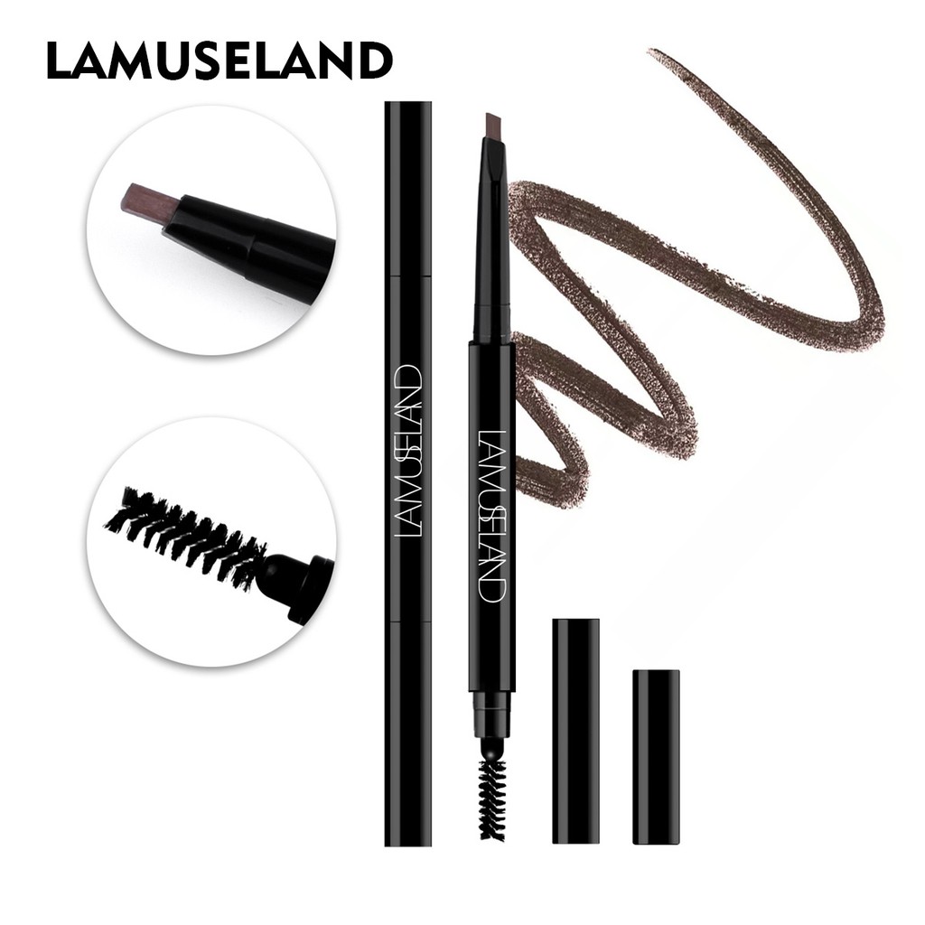 Bút kẻ lông mày LAMUSELAND L18E01 lâu trôi thiết kế hai đầu tiện dụng 0.3g