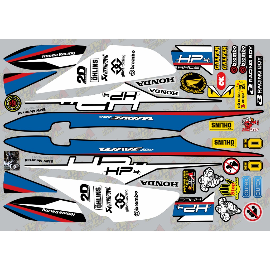 Tem rời Wave a 50 - 100 cc Đời 2006-2016 Mẫu BMW Hp4 919280