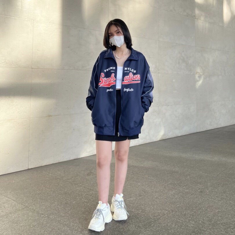 Áo Khoác Giosd 2 Lớp Simb Dáng Rộng Nam Nữ Unisex Form To  Cổ Bẻ Tay Bồng