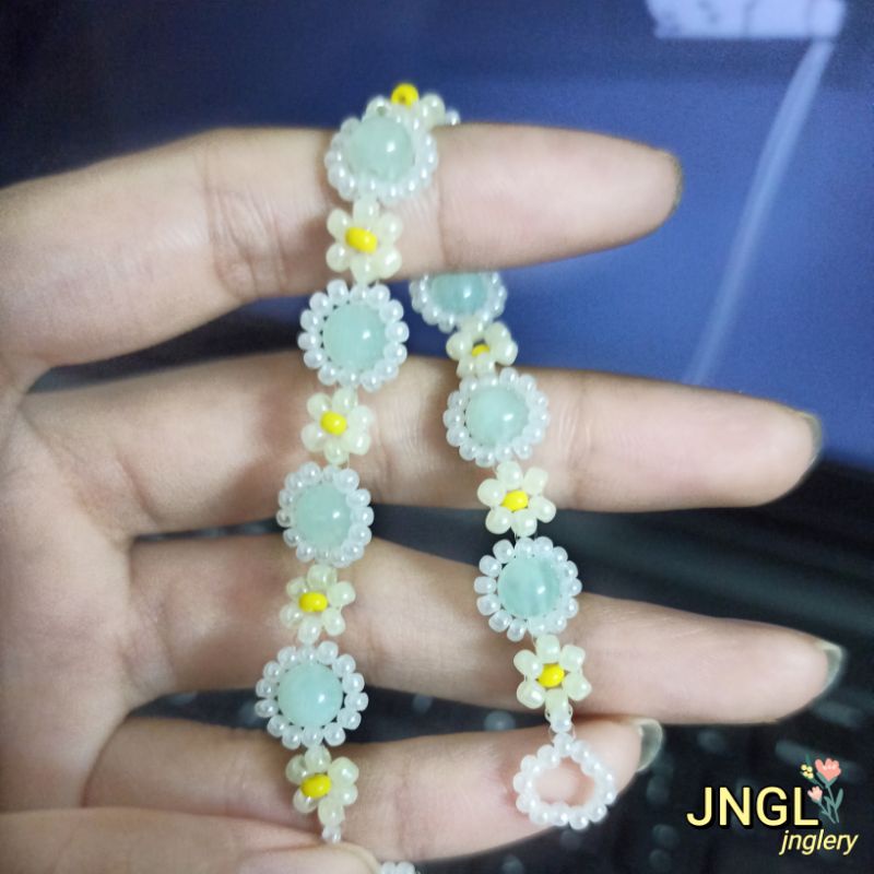 Vòng tay hạt cườm handmade kết cườm hạt đá nhiều màu