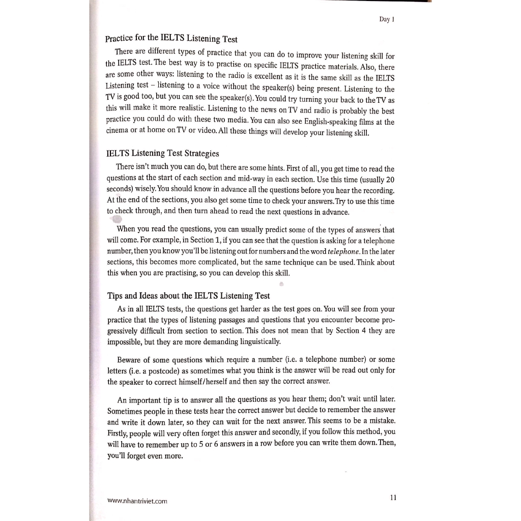 Sách - 15 Days' Practice For Ielts - Listening