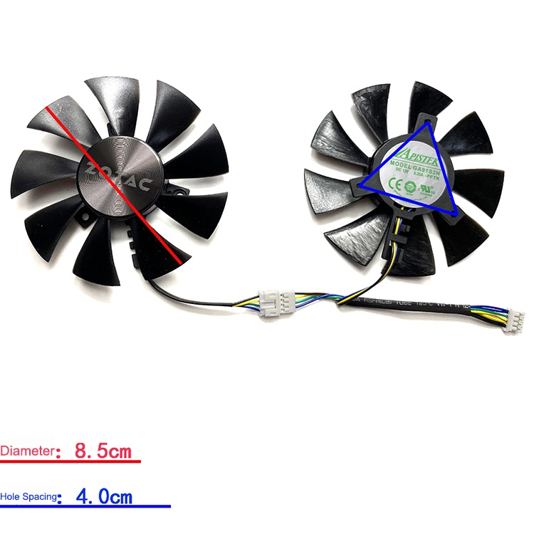 Quạt Tản Nhiệt Card Đồ Họa Cho ZOTAC GeForce GTX 1060 6GB AMP