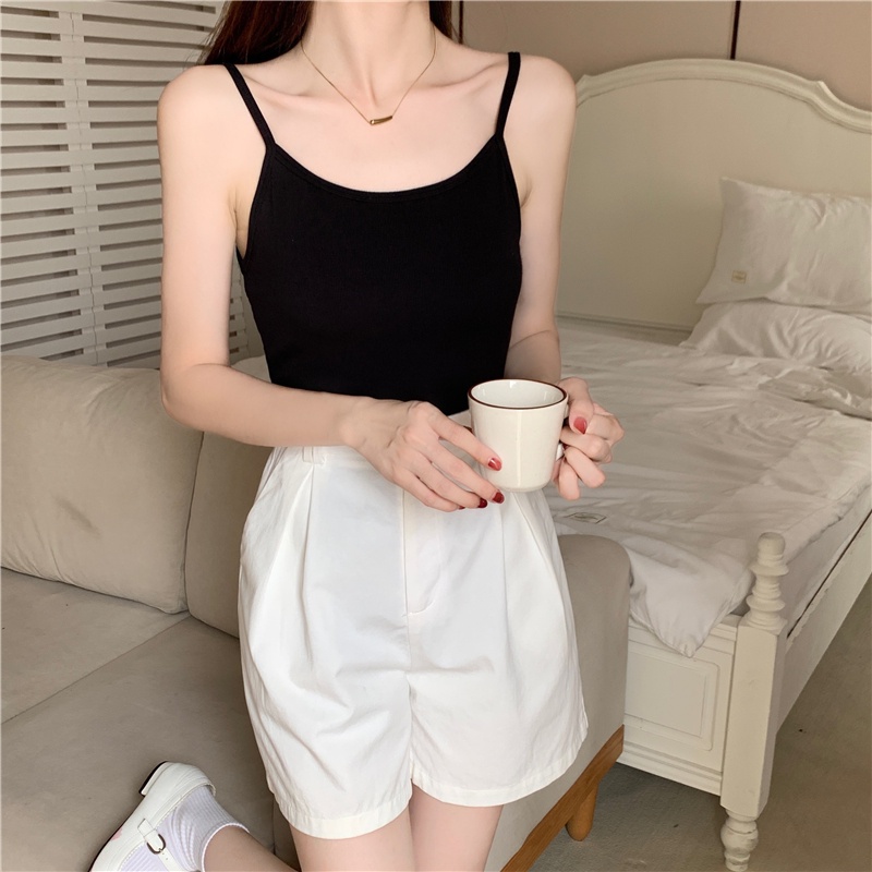 SUXI Áo Hai Dây Màu Sắc Đơn Giản Thời Trang Mùa Hè Cho Nữ