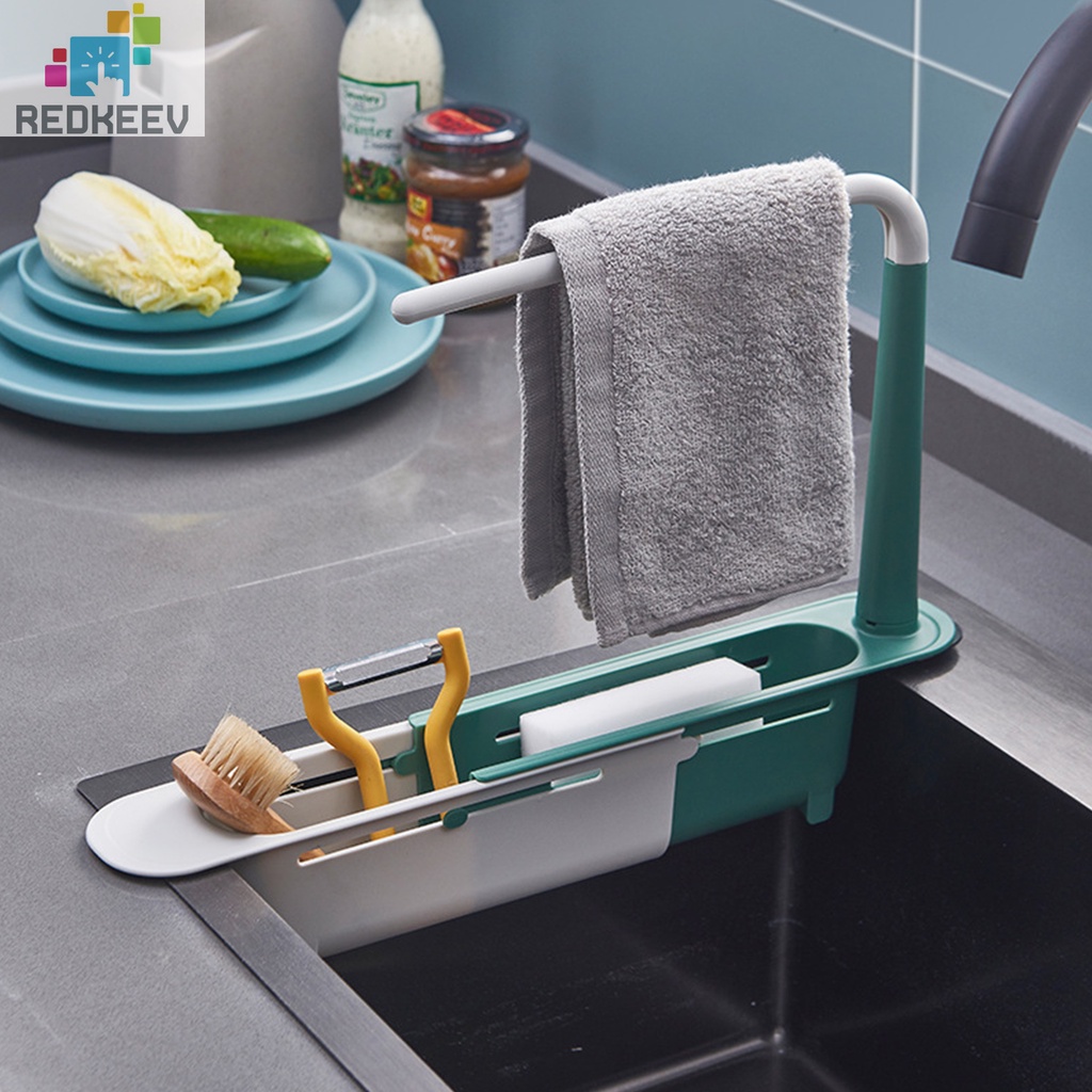 Giá đỡ đựng mút rửa chén bằng nhựa điều chỉnh được