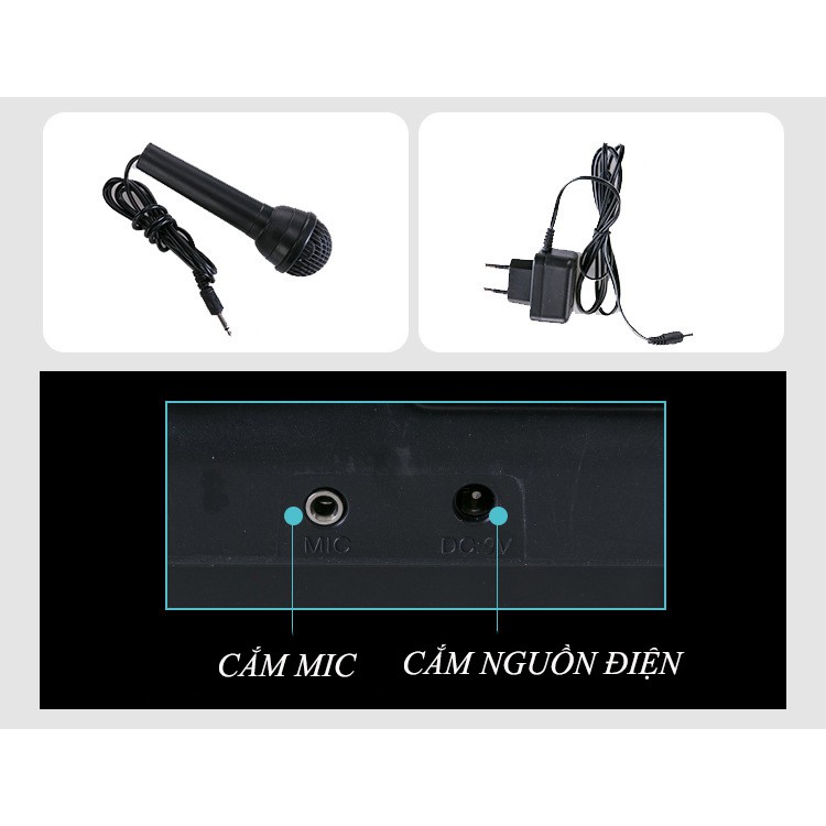 Đàn Piano Đàn Điện Tử 61 Phím Kèm mic Cho Bé 61 Phím Nhiều Chức Năng