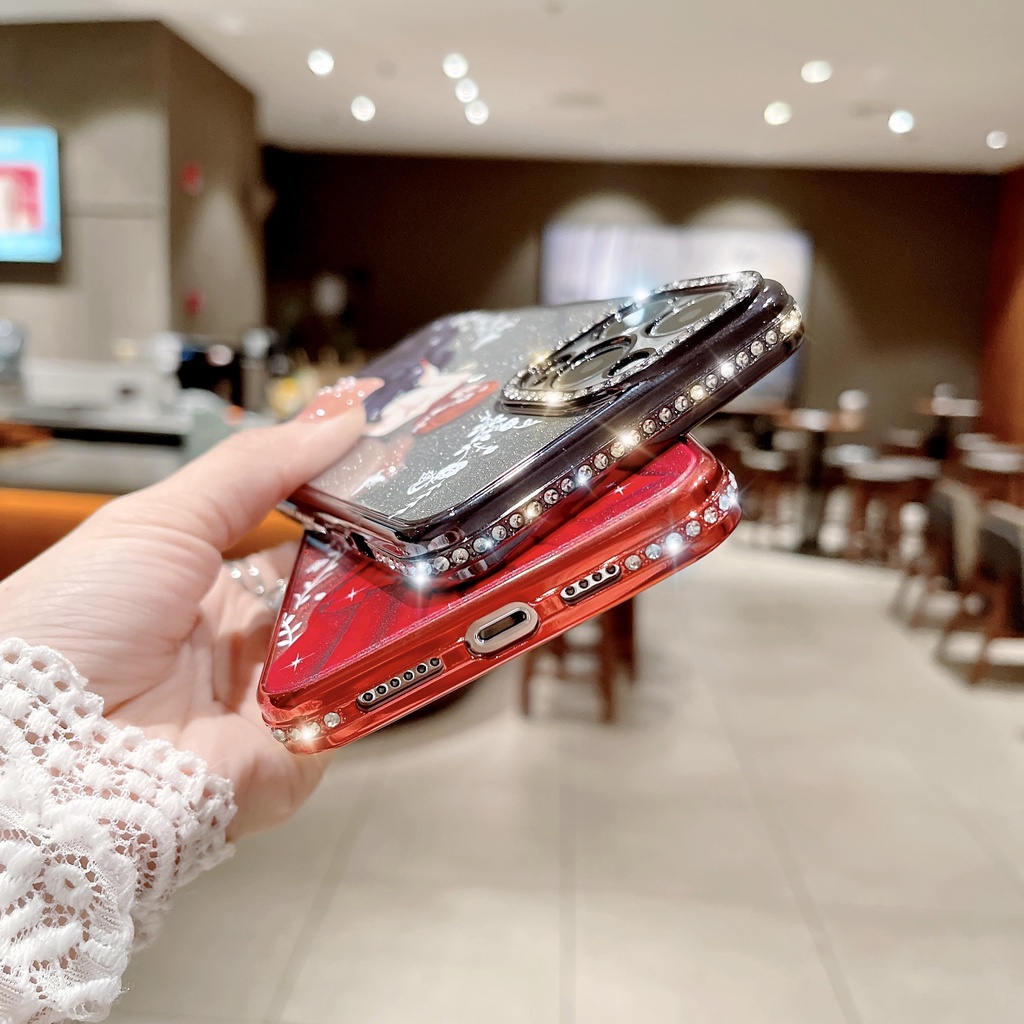 Ốp Điện Thoại Họa Tiết Cô Gái Lấp Lánh Cho iPhone 13 Pro Max 12 Pro Max 11 X XsMax Xr