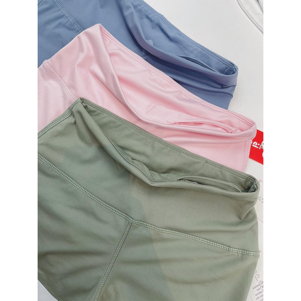 Quần Đùi Nữ Tập Gym Vạt Viền Trắng V Cực Ấn Tượng