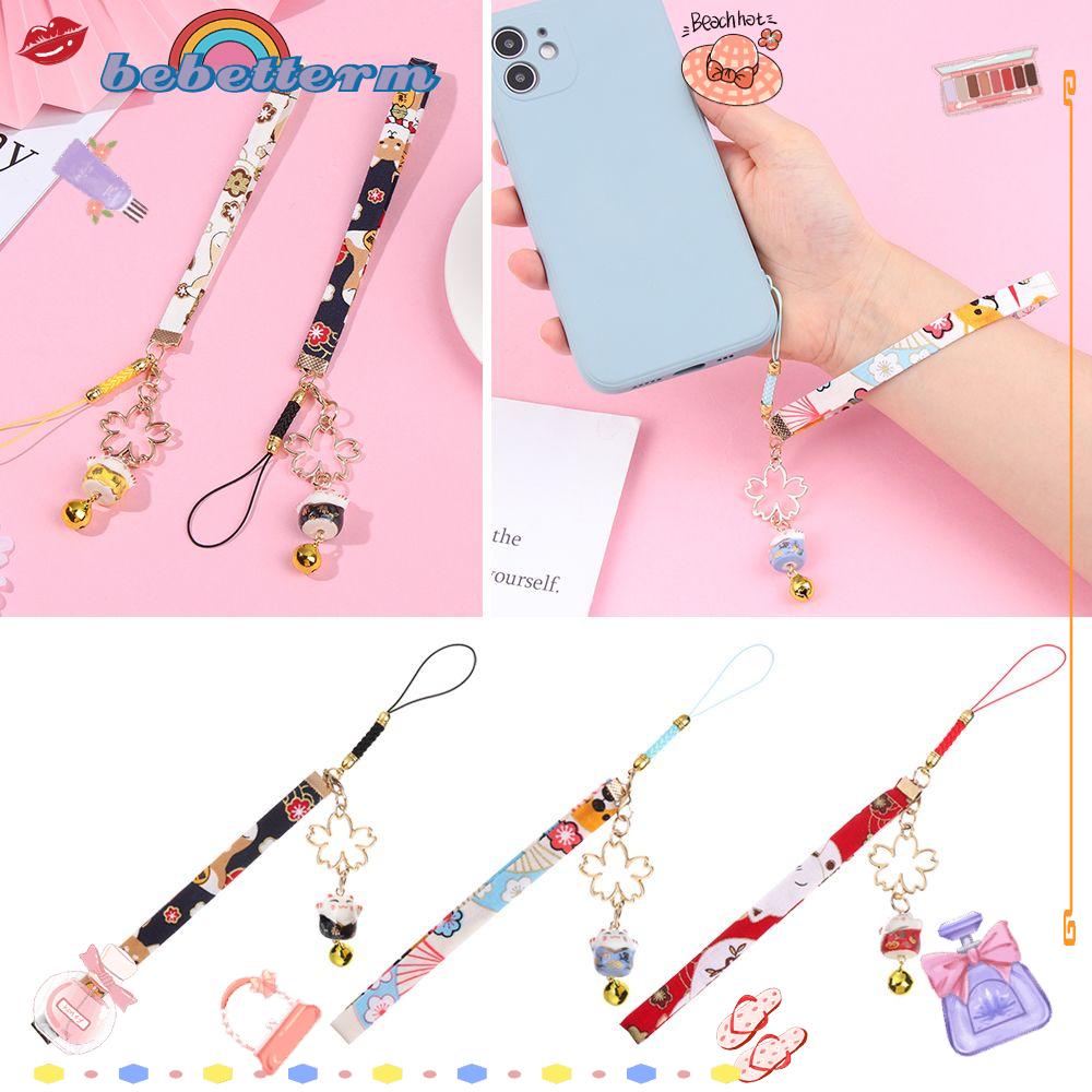 Dây Đeo Điện Thoại Hình Mèo May Mắn/Hoa Anh Đào/Mèo May Mắn Dễ Thương Chống Thất Lạc