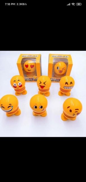 THÚ NHÚN LÚC LẮC 6 SẮC THÁI EMOJI GẮN TRANG TRÍ XE HƠI