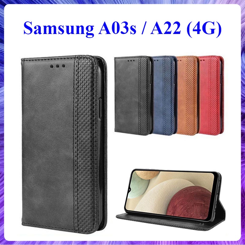 Bao da dạng ví Samsung A03s, Samsung A22 4G có nắp gập, ngăn đựng thẻ ATM tiền tiện lợi
