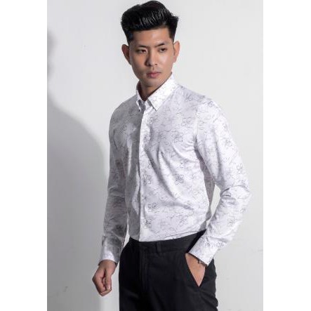 Áo sơ mi nam dài tay ARISTINO họa tiết hoa chìm From slim Als29307 (xả)