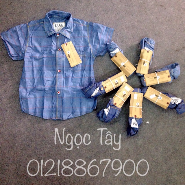 Sơmi denim bé trai