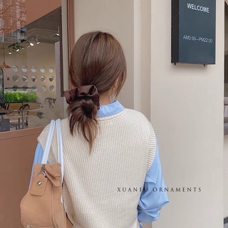 Dây Cột Tóc Scunchies nhiều màu Hàn Quốc, scunchies lụa phi bóng, hoa,caro (Ảnh Thật)