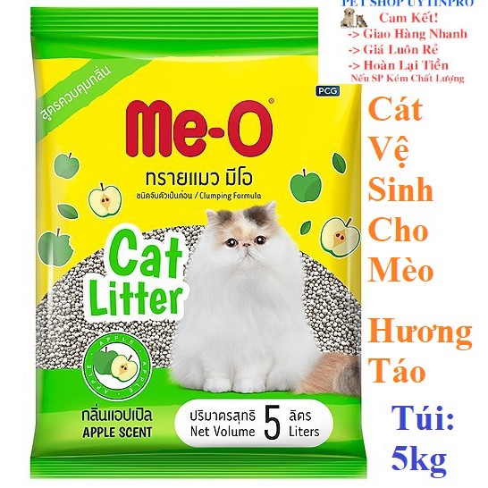 CÁT VỆ SINH CHO MÈO Me-o Hương Táo Túi 5L Xuất xứ Thái Lan - Pet shop Uytinpro